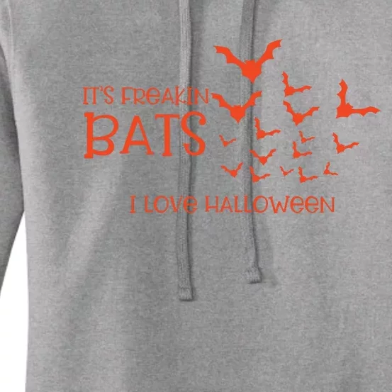 Its Freakin Bats I Love Halloween Funny Women's Pullover Hoodie