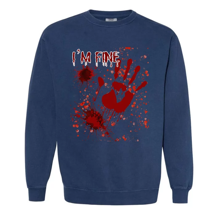 IM Fine Bloody Last Minutes Halloween Blood Garment-Dyed Sweatshirt