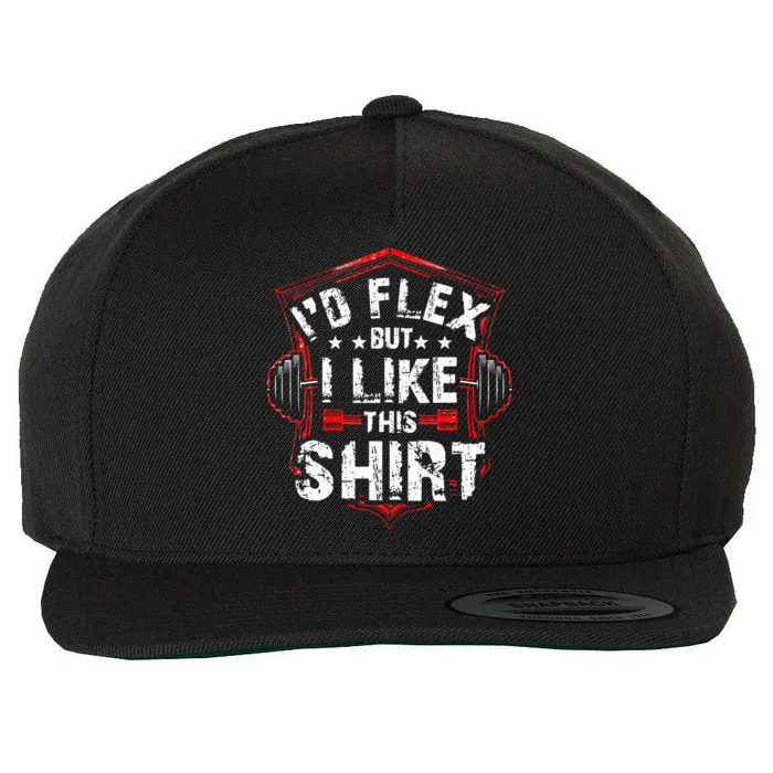 I'd Flex But I Like This  Bodybuilder Workout Wool Snapback Cap