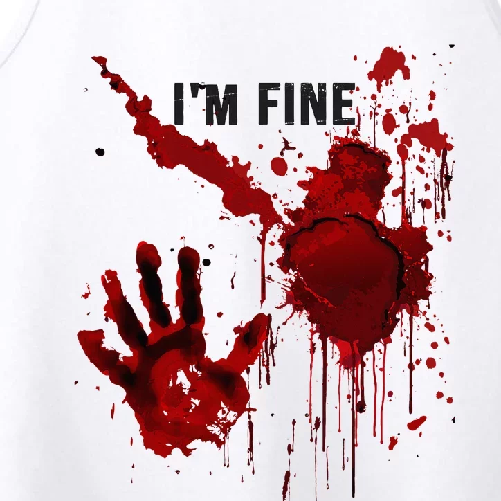 IM Fine Bloody Hand Blood Stained Blood Splatter Halloween Performance Tank