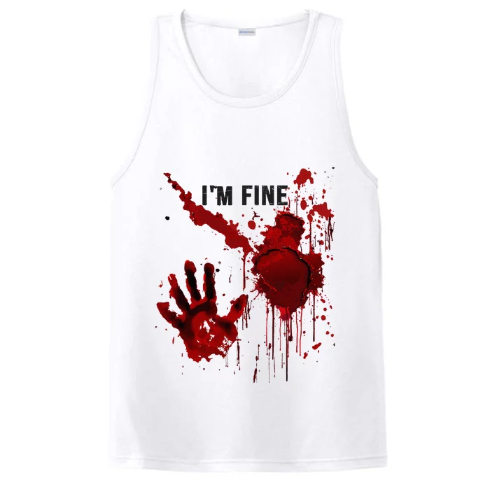 IM Fine Bloody Hand Blood Stained Blood Splatter Halloween Performance Tank