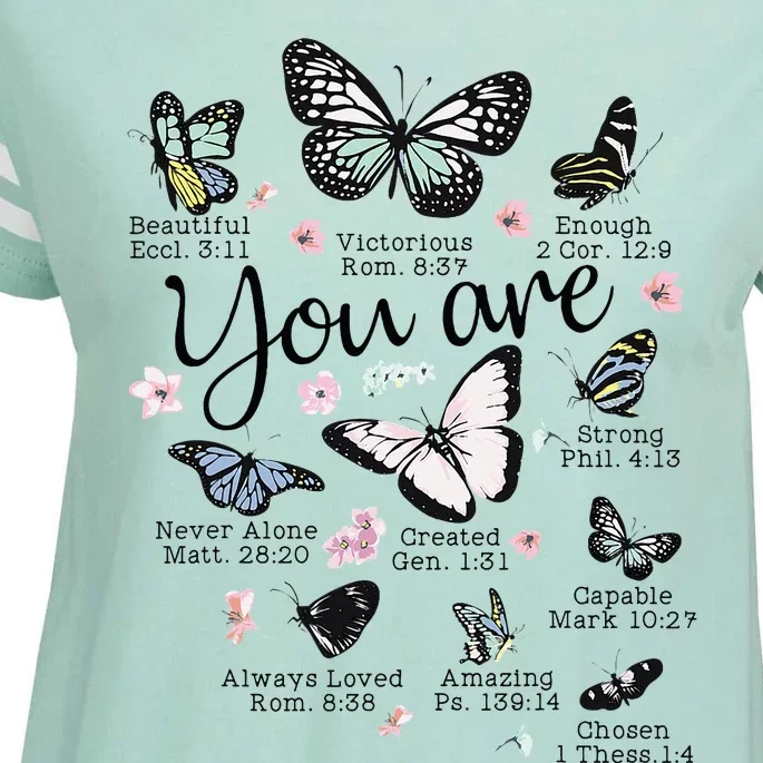 Inspirational Faithful Butterfly Design for Christians Enza Ladies Jersey Football T-Shirt