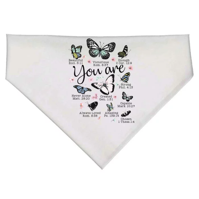 Inspirational Faithful Butterfly Design for Christians USA-Made Doggie Bandana