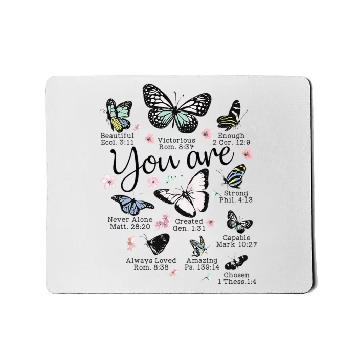 Inspirational Faithful Butterfly Design for Christians Mousepad