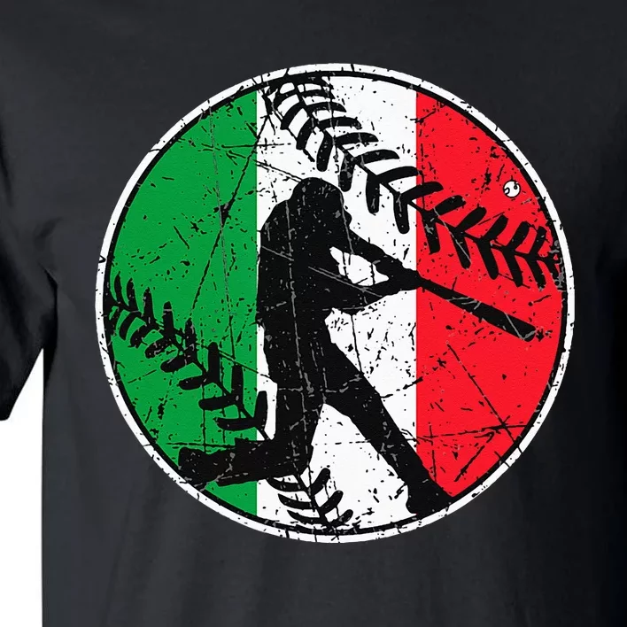 Italian Flag Baseball Hitter Italy Flag Tall T-Shirt