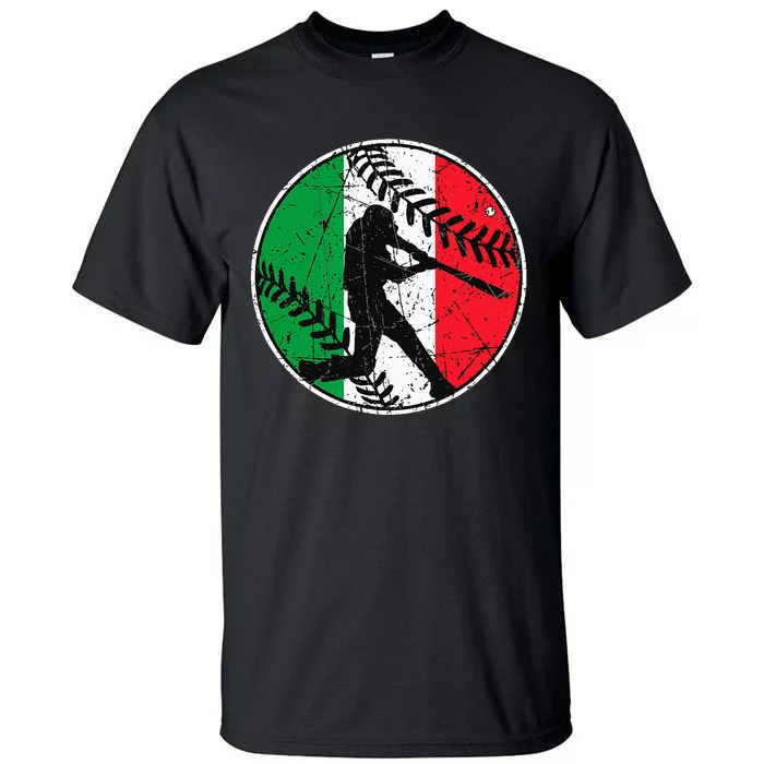 Italian Flag Baseball Hitter Italy Flag Tall T-Shirt