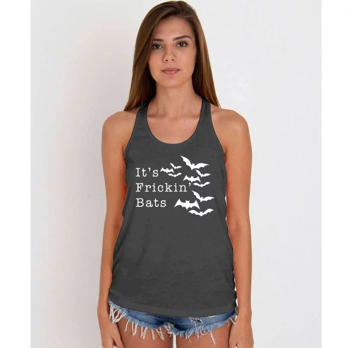 ItS Frickin Bats Halloween Women's Knotted Racerback Tank