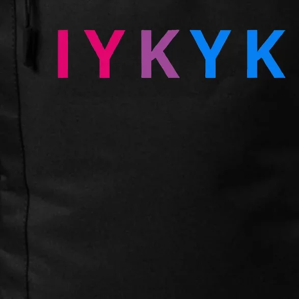 Iykyk Funny Bisexual Lgbtq Pride Subtle Lgbt Bi I Y K Y K Daily Commute Backpack