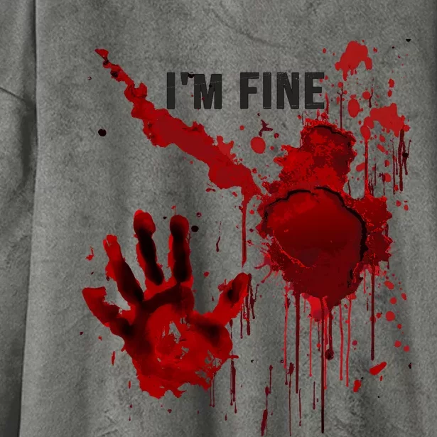 Im Fine Bloody Hand Bloodstained Blood Splatter Halloween Hooded Wearable Blanket