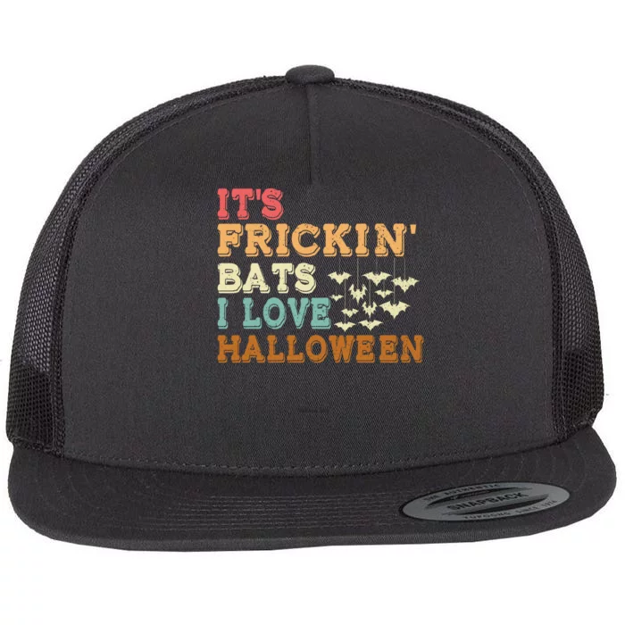 ItS Frickin Bats I Love Halloween Flat Bill Trucker Hat