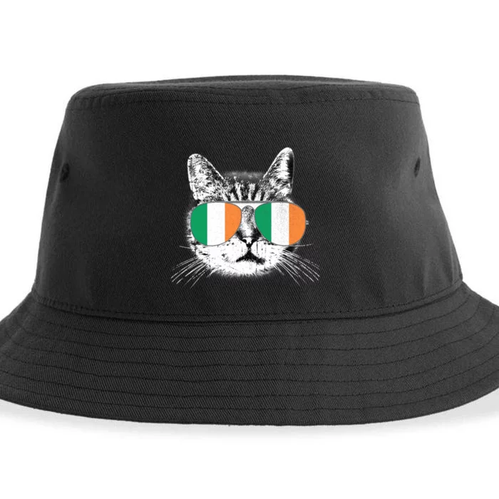 Irish Flag Cat T St. Patrick's Day Catrick's Cattys Sustainable Bucket Hat