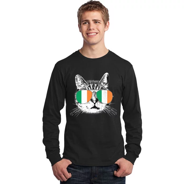 Irish Flag Cat T St. Patrick's Day Catrick's Cattys Tall Long Sleeve T-Shirt