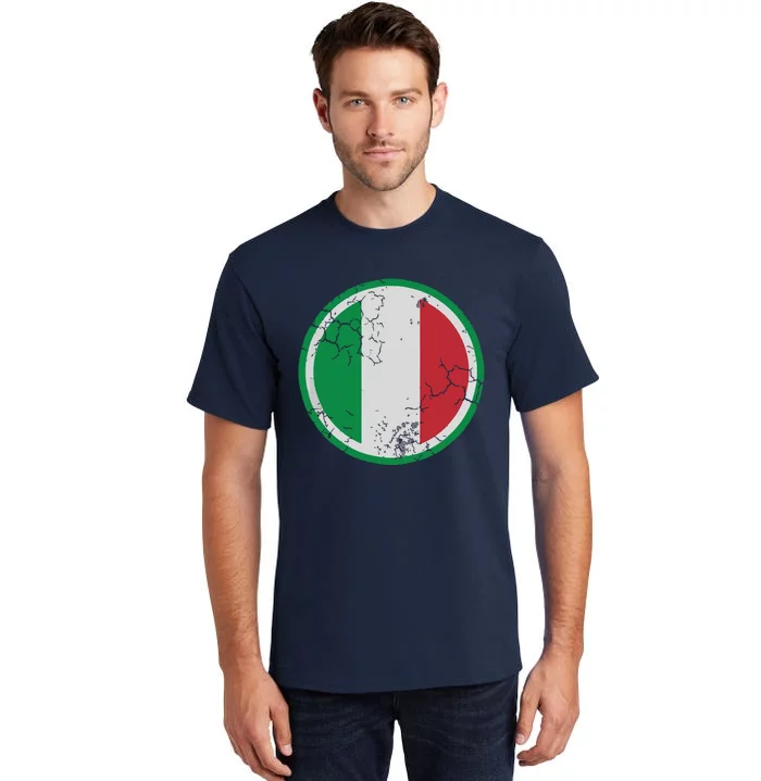 Italian Flag Circle Design Italia Italy Family Vintage Fade Tall T-Shirt