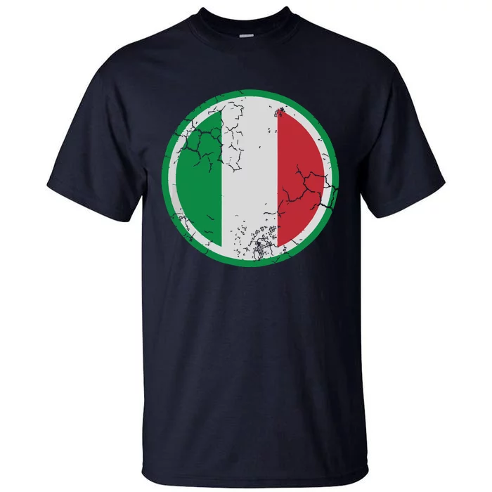 Italian Flag Circle Design Italia Italy Family Vintage Fade Tall T-Shirt