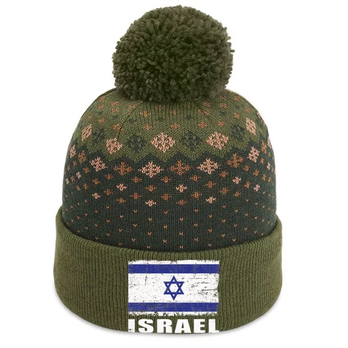 Isreal Flag Country Flag Isreal The Baniff Cuffed Pom Beanie