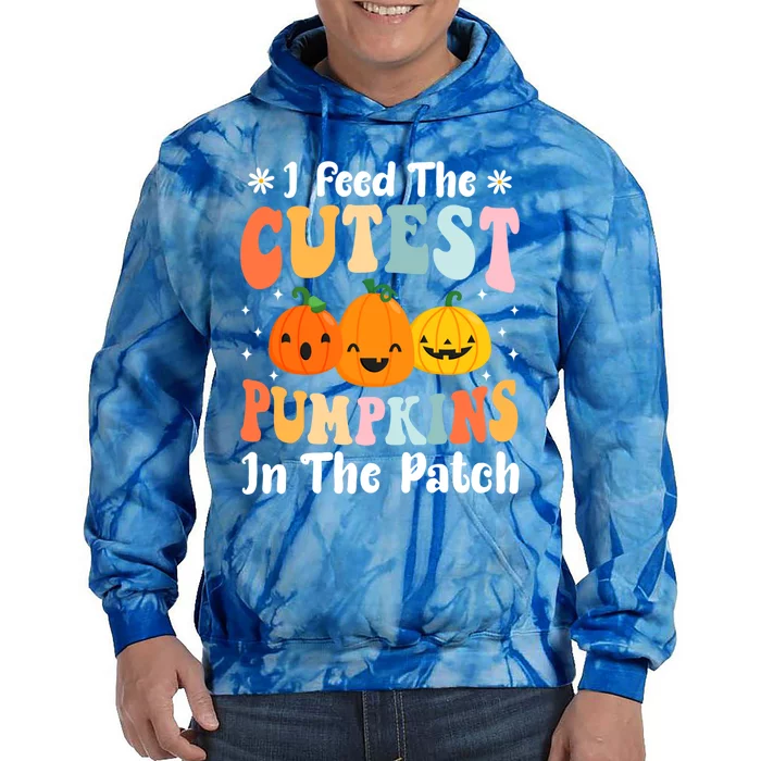 I Feed Cutest Pumpkins In The Patch Lunch Lady Halloween Gift Tie Dye Hoodie