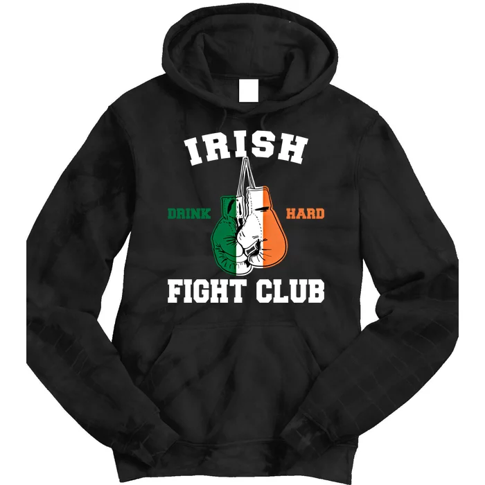 Irish Fight Club Funny Irish Boxing Gift Tie Dye Hoodie