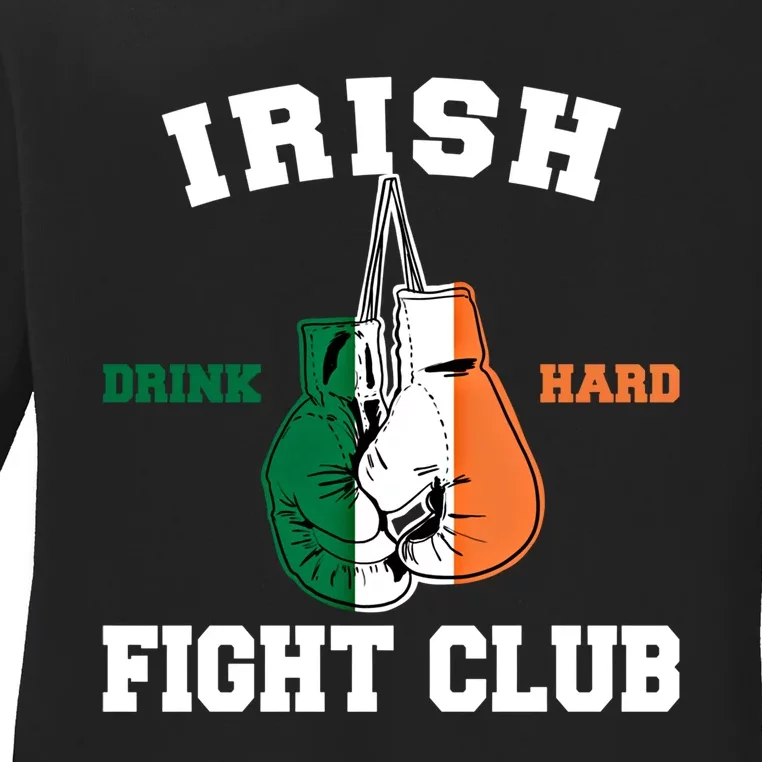 Irish Fight Club Funny Irish Boxing Gift Ladies Long Sleeve Shirt