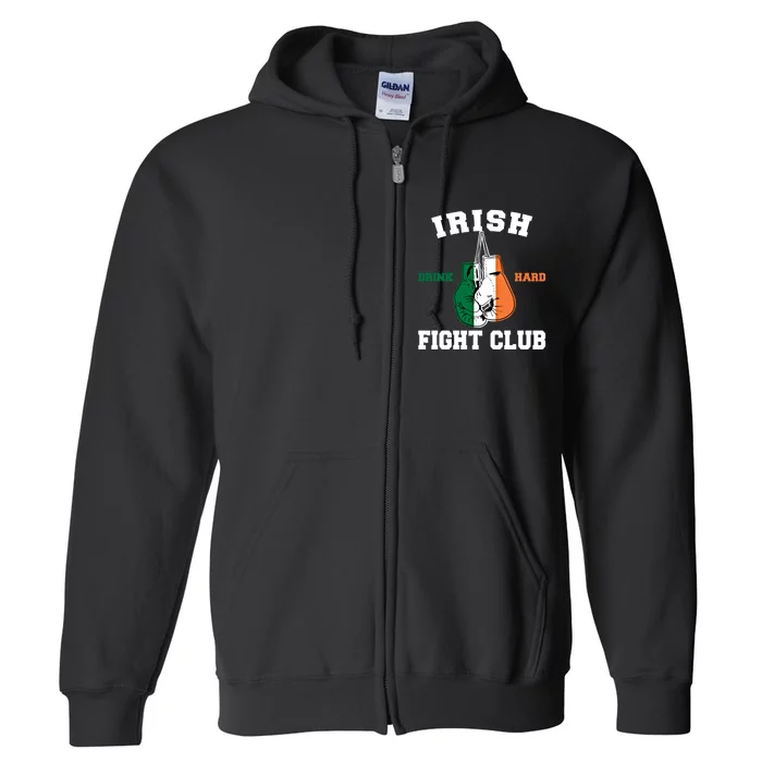 Irish Fight Club Funny Irish Boxing Gift Full Zip Hoodie