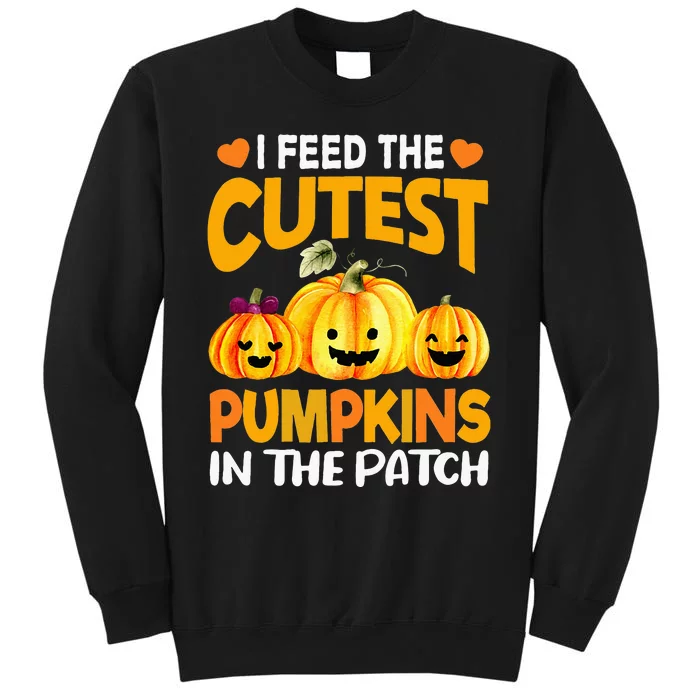 I Feed Cutest Pumpkins In The Patch Lunch Lady Thanksgiving Tall Sweatshirt