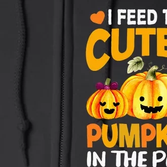 I Feed Cutest Pumpkins In The Patch Lunch Lady Thanksgiving Full Zip Hoodie