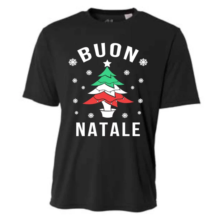 Italian Flag Christmas Tree Buon Natale Gift Cooling Performance Crew T-Shirt