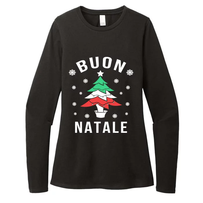 Italian Flag Christmas Tree Buon Natale Gift Womens CVC Long Sleeve Shirt