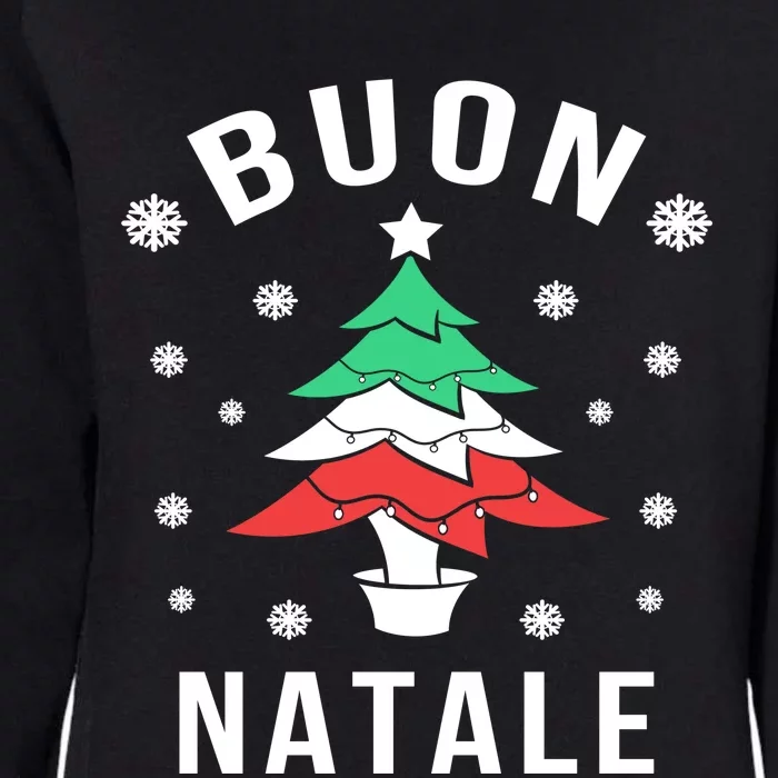 Italian Flag Christmas Tree Buon Natale Gift Womens California Wash Sweatshirt