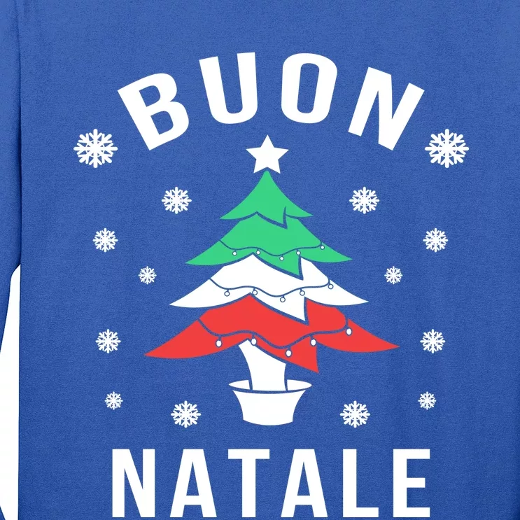 Italian Flag Christmas Tree Buon Natale Gift Long Sleeve Shirt