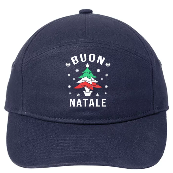 Italian Flag Christmas Tree Buon Natale Gift 7-Panel Snapback Hat