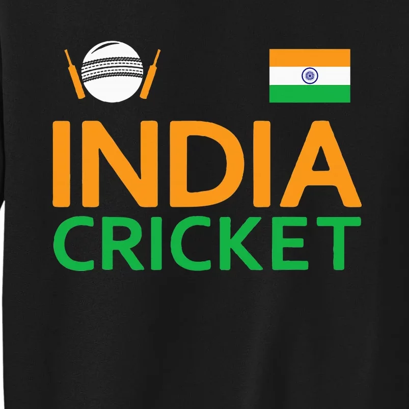 Indian Flag Cricket Player Sports Fan Tall Sweatshirt