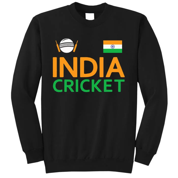 Indian Flag Cricket Player Sports Fan Tall Sweatshirt