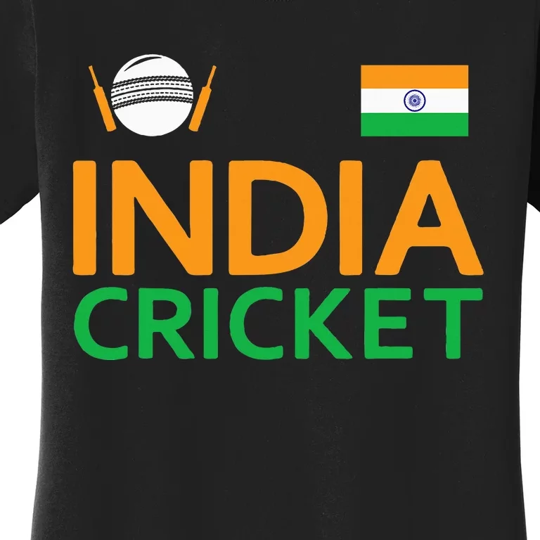 Indian Flag Cricket Player Sports Fan Women's T-Shirt