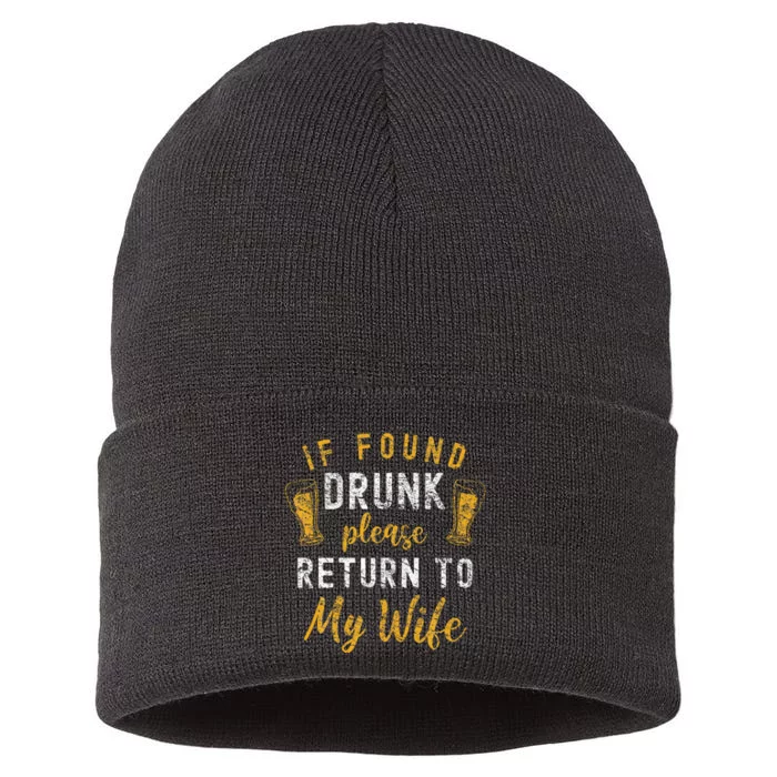 If Found Drunk Return To Wife Couples Sustainable Knit Beanie