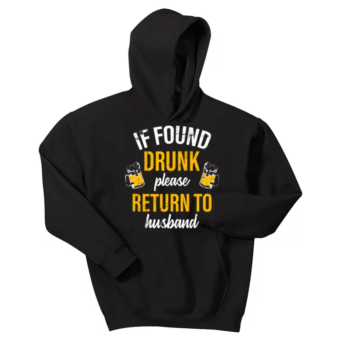 If Found Drunk Return To Husband Funny Matching Halloween Kids Hoodie