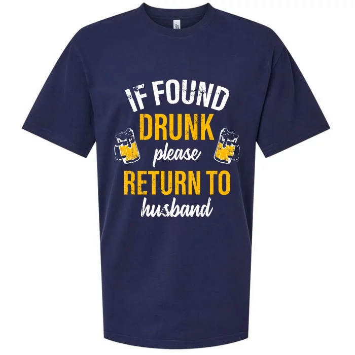 If Found Drunk Return To Husband Funny Matching Halloween Sueded Cloud Jersey T-Shirt