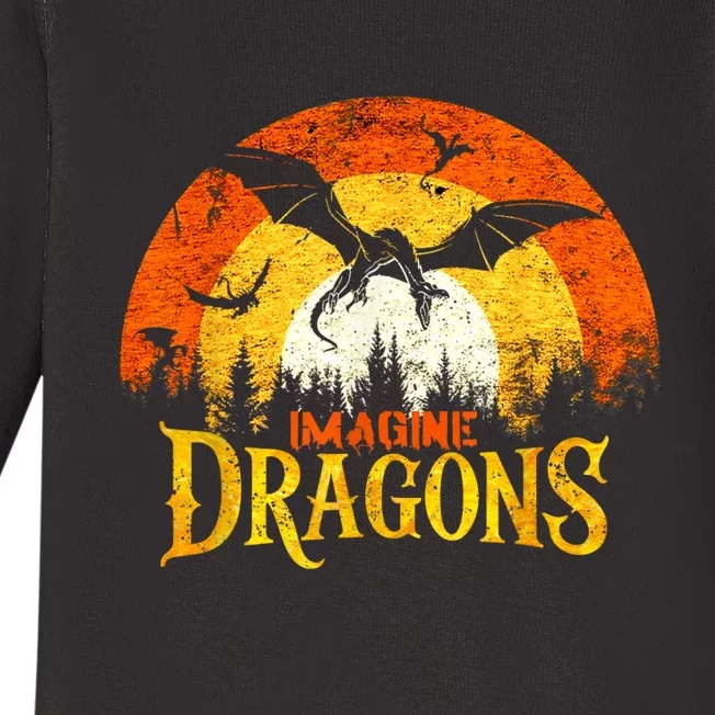 Imaginedragons Fantasy Dragon Magical And Mythical Kawaii Baby Long Sleeve Bodysuit