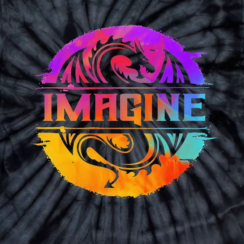 Imagine Fantasy Dragon Retro Tribal animal Tie-Dye T-Shirt