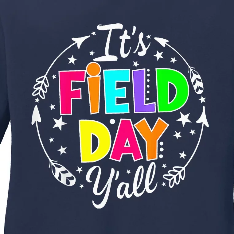 ItS Field Day YAll Funny Teacher Happy Field Day 2024 Ladies Long Sleeve Shirt