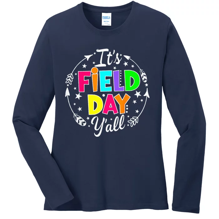 ItS Field Day YAll Funny Teacher Happy Field Day 2024 Ladies Long Sleeve Shirt