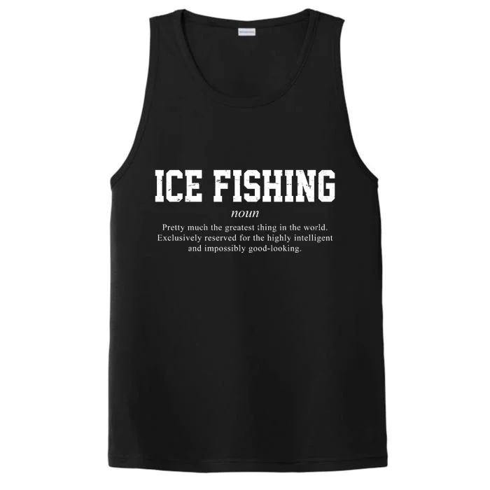 Ice Fishing Definition Funny Gift Performance Tank