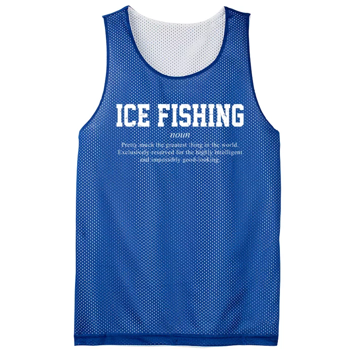 Ice Fishing Definition Funny Gift Mesh Reversible Basketball Jersey Tank