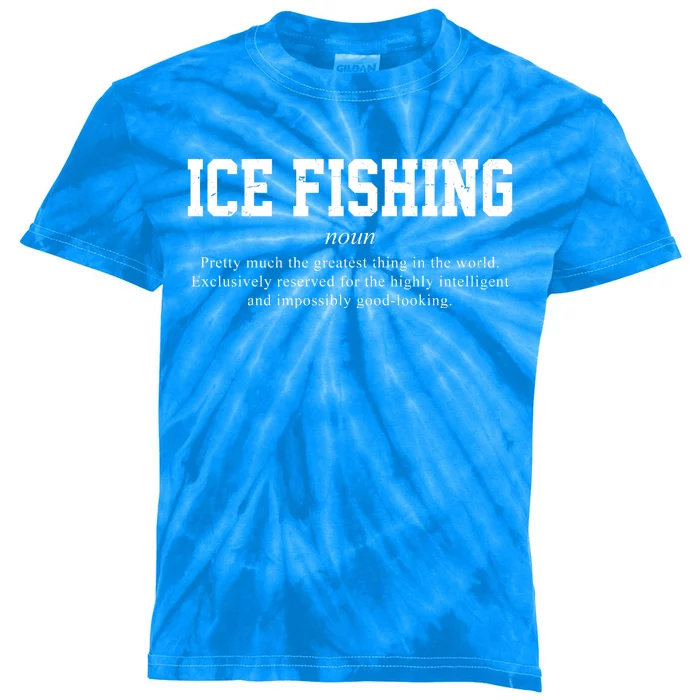 Ice Fishing Definition Funny Gift Kids Tie-Dye T-Shirt