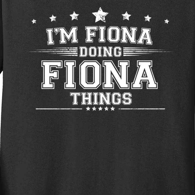 Im Fiona Doing Fiona Things Kids Long Sleeve Shirt