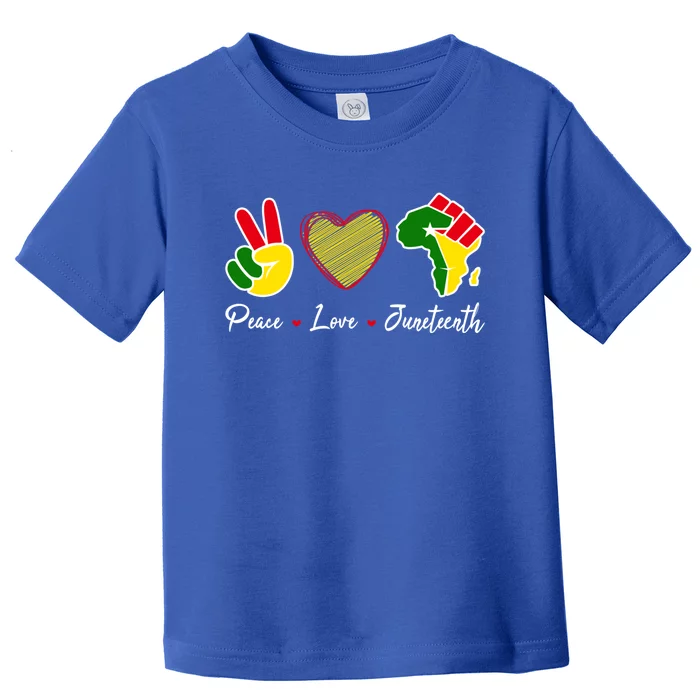 Independence Freedom Day Peace Love Juneteenth Black Pride Funny Gift Toddler T-Shirt