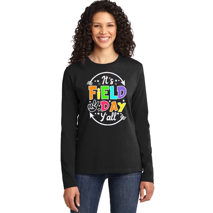 ItS Field Day YAll Funny Teacher Happy Field Day 2024 Ladies Long Sleeve Shirt