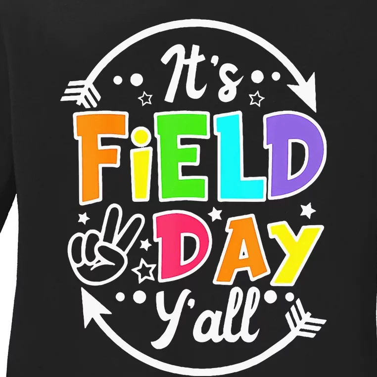 ItS Field Day YAll Funny Teacher Happy Field Day 2024 Ladies Long Sleeve Shirt