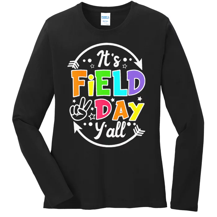 ItS Field Day YAll Funny Teacher Happy Field Day 2024 Ladies Long Sleeve Shirt