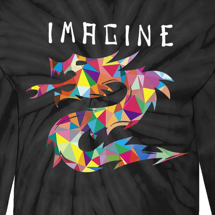 Imagine Fantasy Dragon Tattoo Style Tie-Dye Long Sleeve Shirt