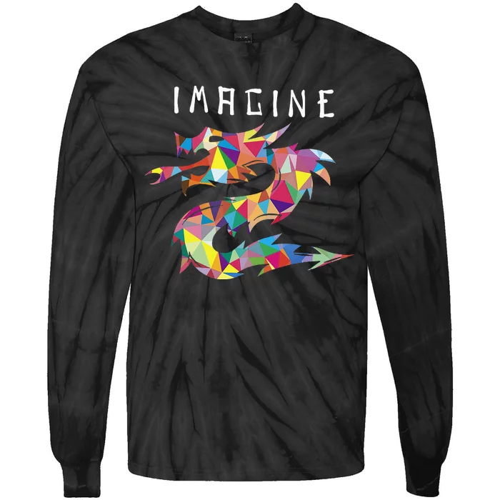 Imagine Fantasy Dragon Tattoo Style Tie-Dye Long Sleeve Shirt